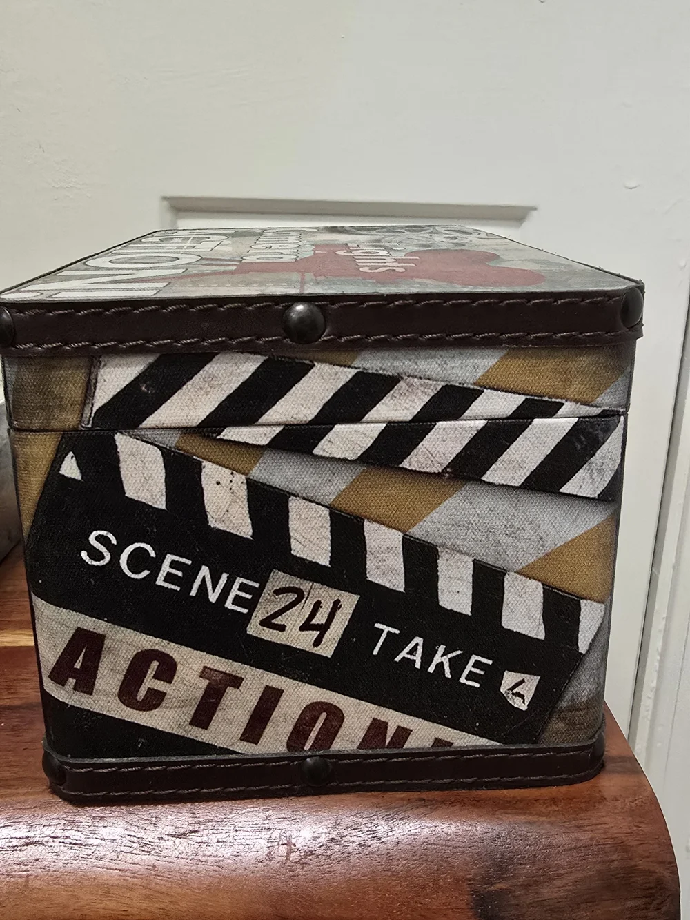 Hobby Lobby Decorative Movie Themed Storage Box And Frame - Multicolor Pattern